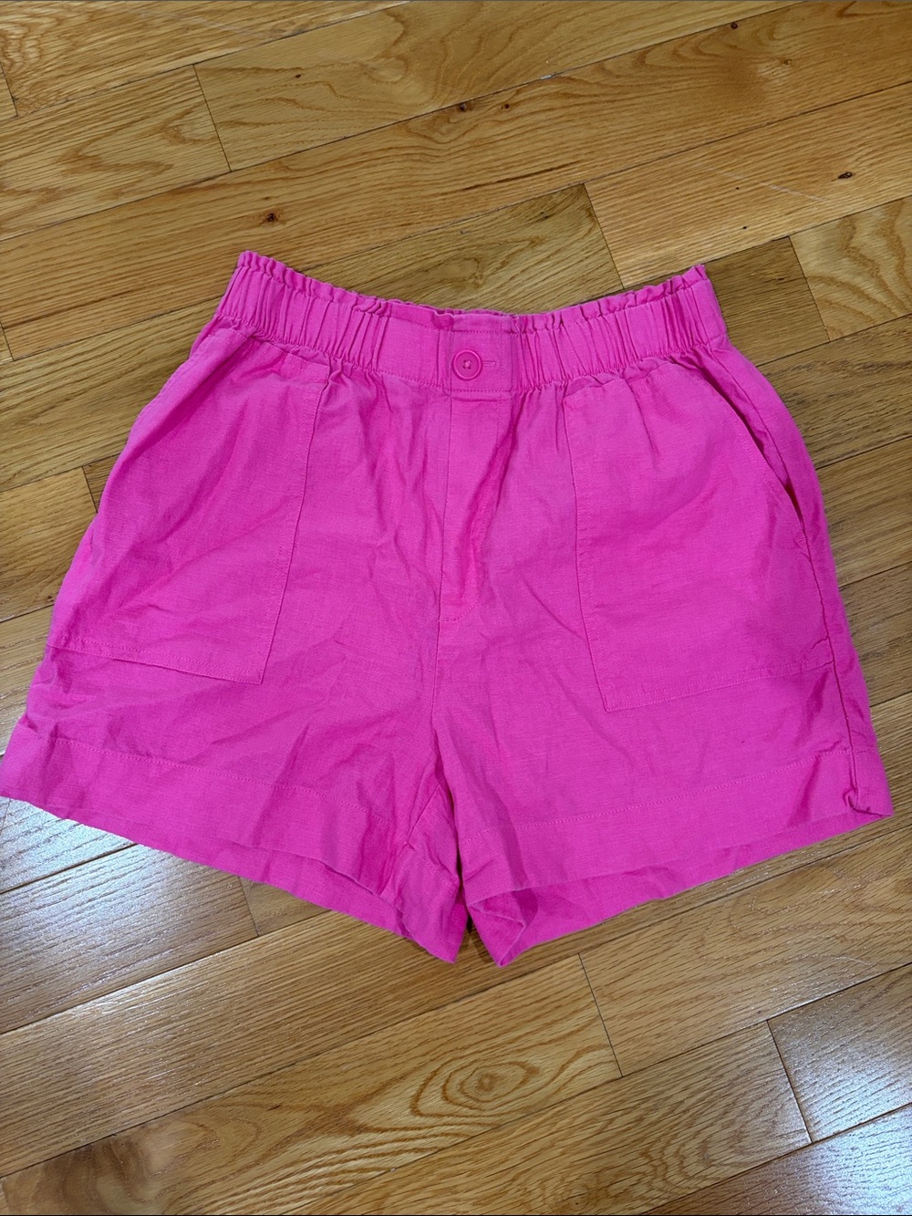LOFT Hot Pink High-Waist Elastic Shorts